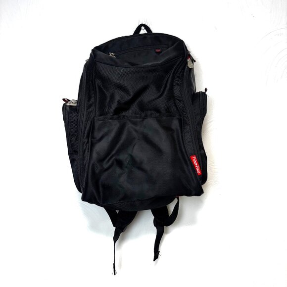 Fisher-Price Black Diaper Backpack w/ Wipe Pocket & Insulated Bottle Holder - Picture 1 of 6